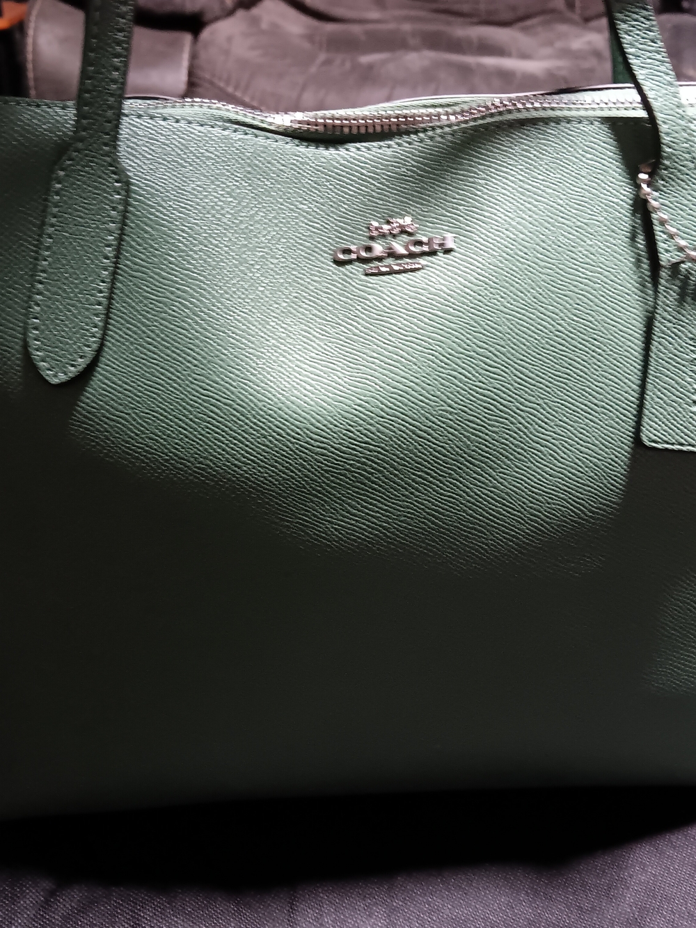 Coach Green Leather Tote Bag